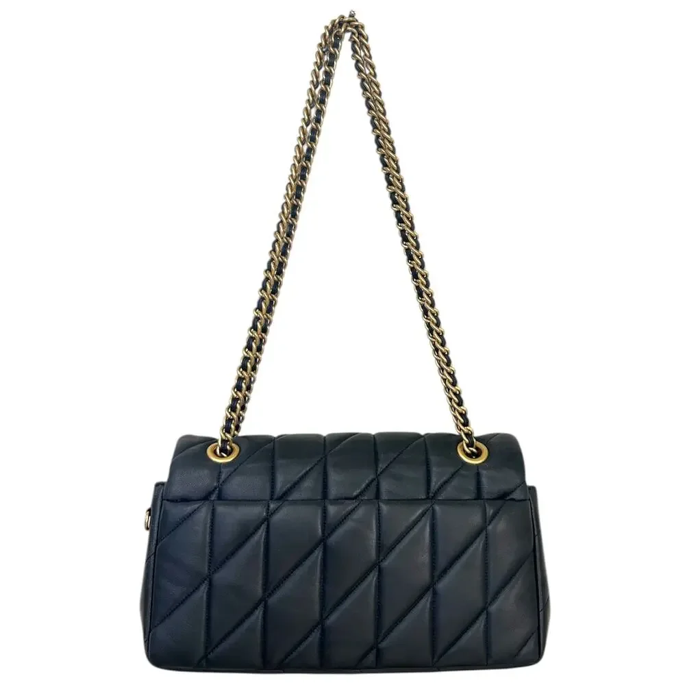 Coach Women's 'The Tabby' 26 Shoulder Bag Pillow Quilt Smooth Leather Black Gold